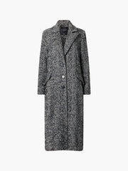 French Connection Chantelle Herringbone Coat - Black and White