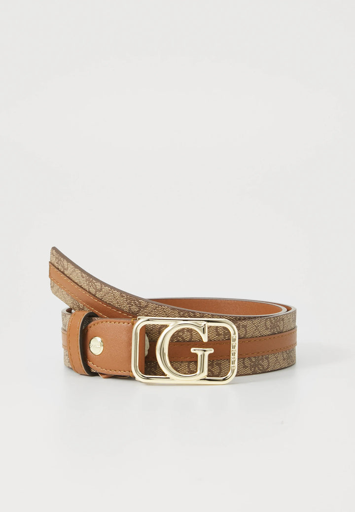 Guess Zamira Belt - Latte Logo/Cognac