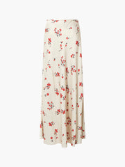 French Connection Floramour Ennis Satin Long Skirt - Cream Classic Multi
