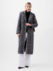 French Connection Chantelle Herringbone Coat - Black and White