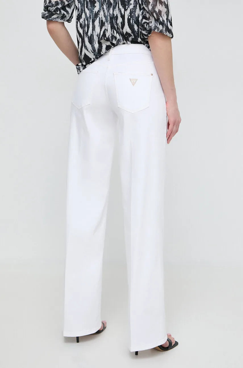 Guess Wide Leg Sailor Jeans - Off White