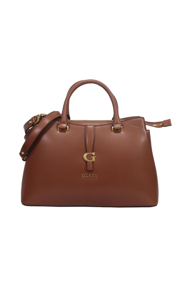 Guess Kuba Compartment Satchel - Cognac