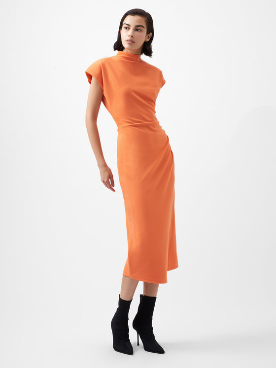 French Connection Textured Jersey Dress - Orange