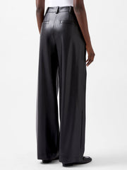 French Connection Crolenda PU Wide Leg Trousers - Blackout