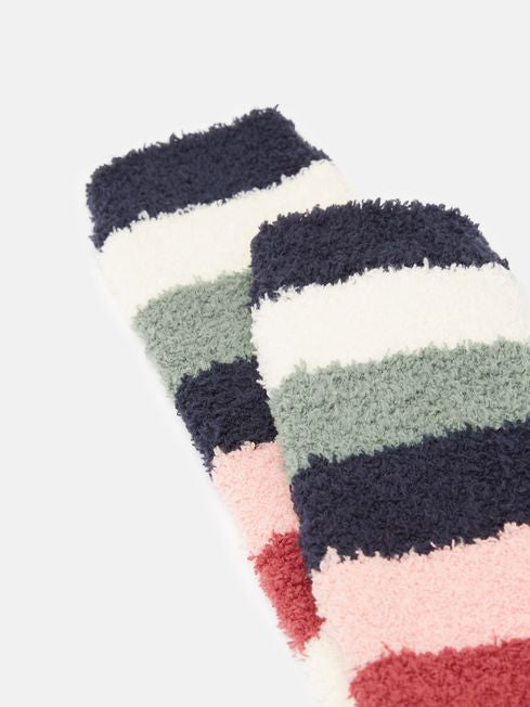 Joules Women's Striped Fluffy Socks - Multi Colour