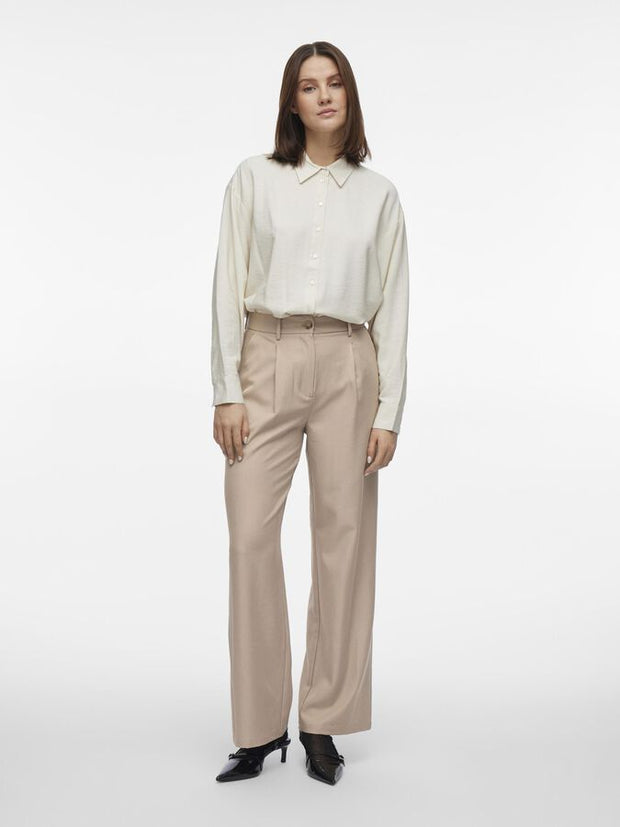 Aya Wide Leg Trouser - Tan