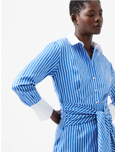 Striped shirt dress blue and white online