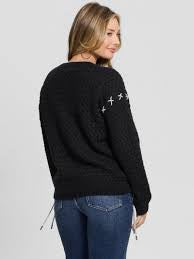 Guess Elliss Rhinestone Wool-Blend Chain Sweater