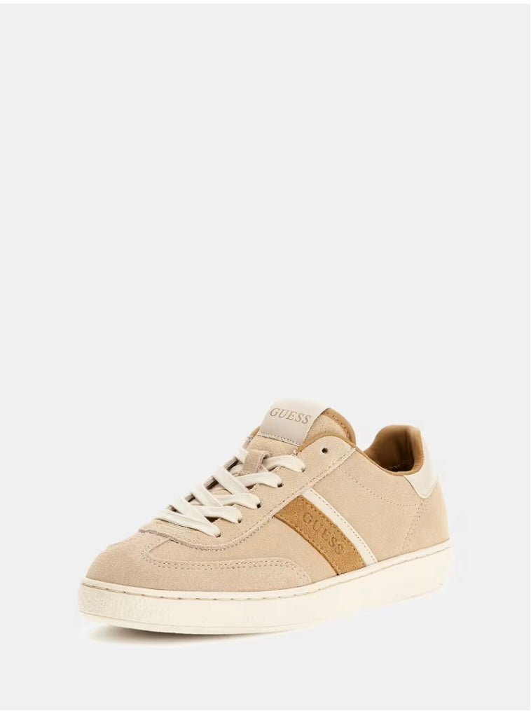 Guess Nolinas Leather-Blend Sneaker -Beige