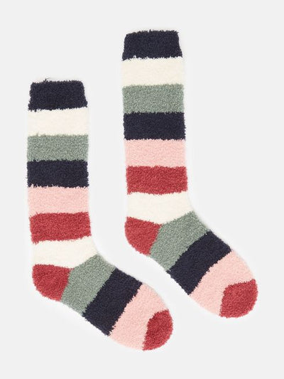 Joules Women's Striped Fluffy Socks - Multi Colour