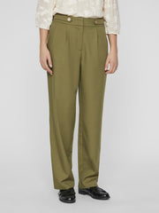 Elina High Waisted Trousers- Olive Green