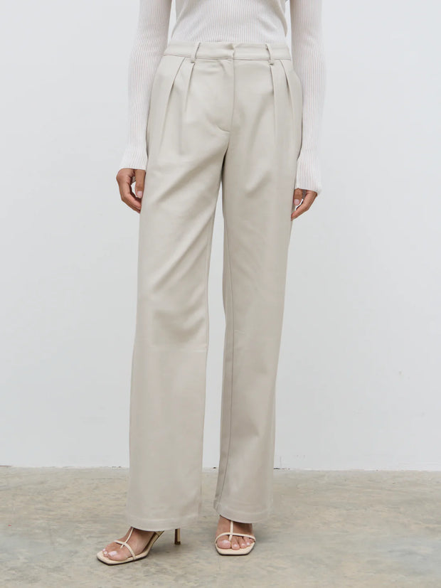 Brady Front Pleat Trouser - Chalk