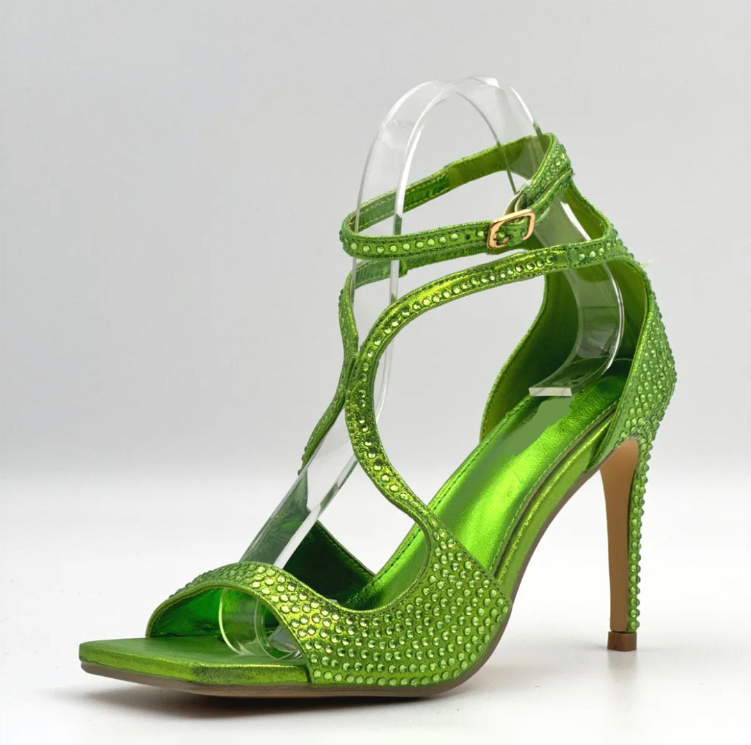 Molly Peep Toe Strappy Heel - Green