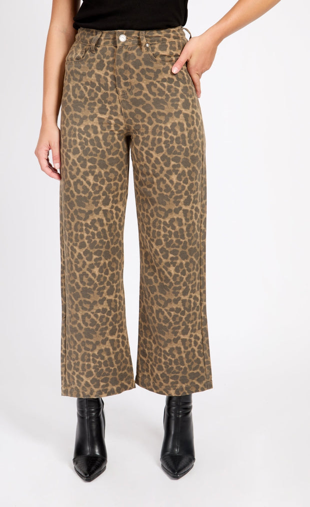 Leopard Print Denim Jeans by Vogue Williams