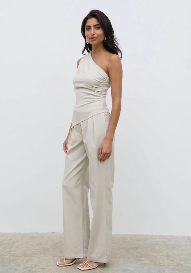 Brady Front Pleat Trouser - Chalk