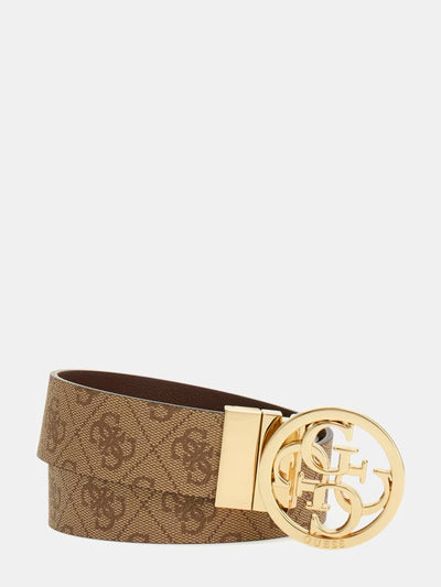 Guess Nolana 4G Logo Reversible Belt - Latte Logo