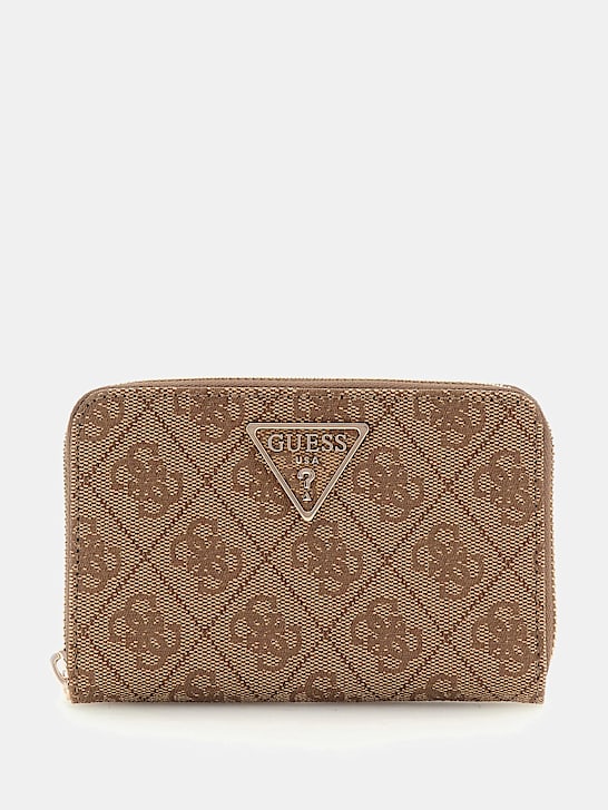 Guess Laurel 4g Logo Mini Wallet - Beige