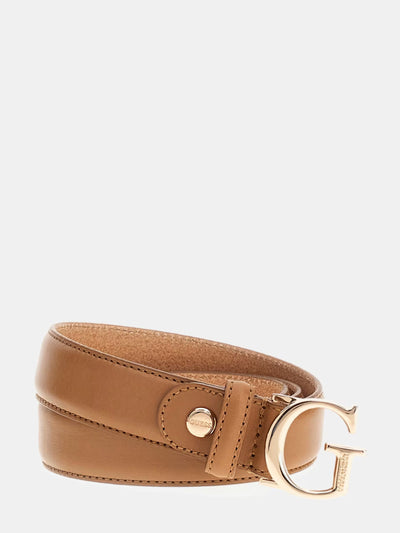 Guess Real Leather Belt - Camel