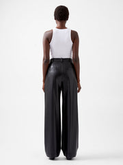 French Connection Crolenda PU Wide Leg Trousers - Blackout