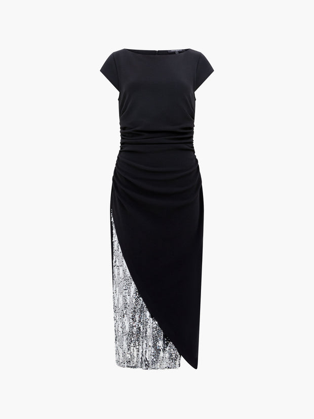 French Connection Zanna Jersey Sequin Mix - Blackout