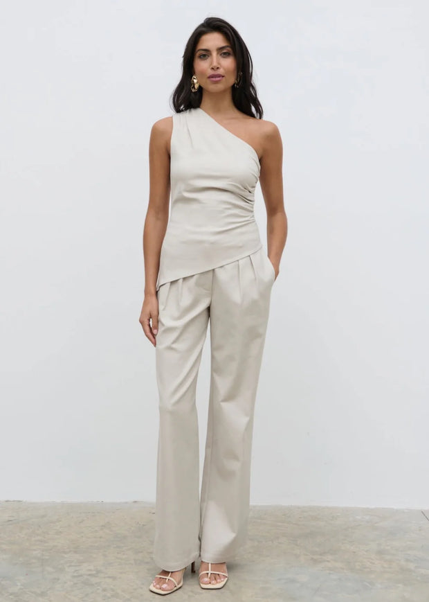 Brady Front Pleat Trouser - Chalk