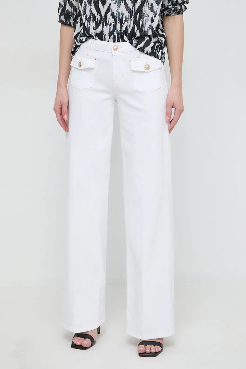 Guess Wide Leg Sailor Jeans - Off White