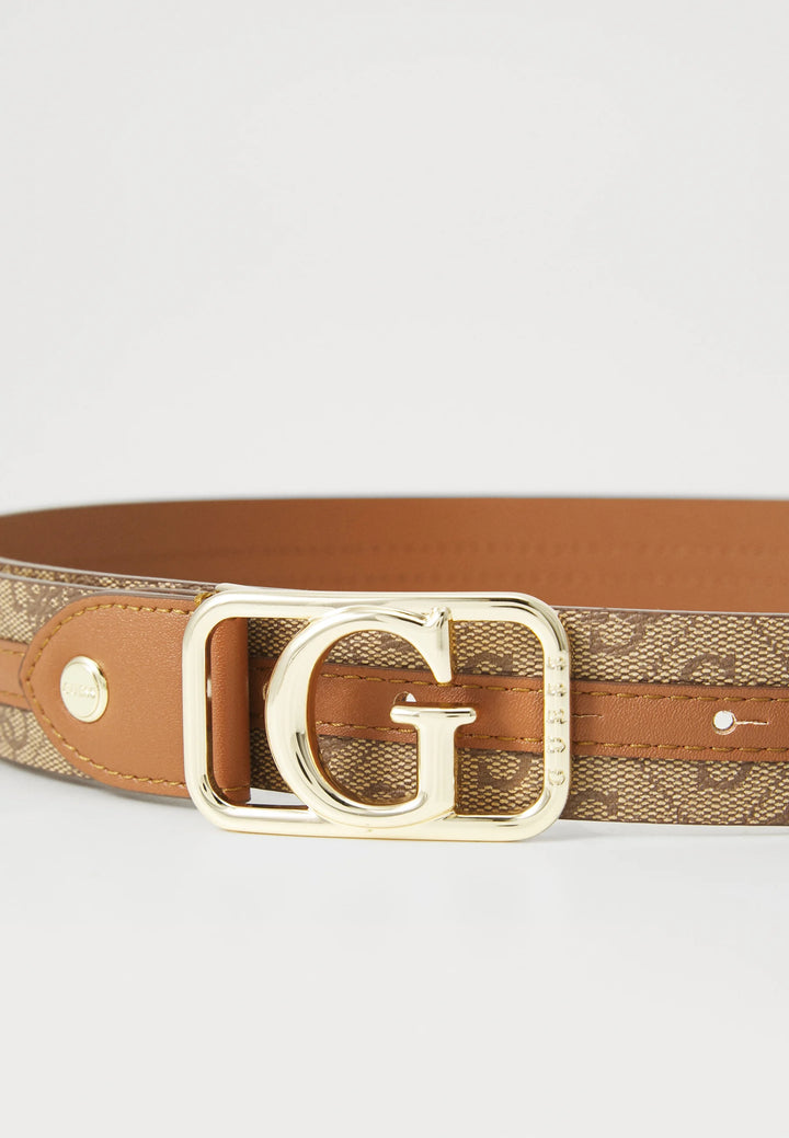 Guess Zamira Belt - Latte Logo/Cognac