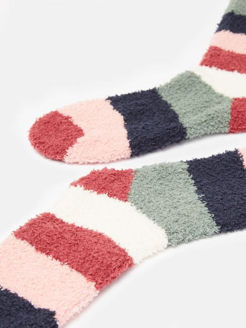 Joules Women's Striped Fluffy Socks - Multi Colour