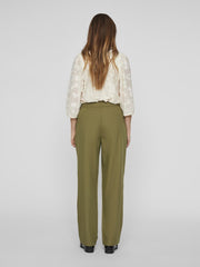 Elina High Waisted Trousers- Olive Green