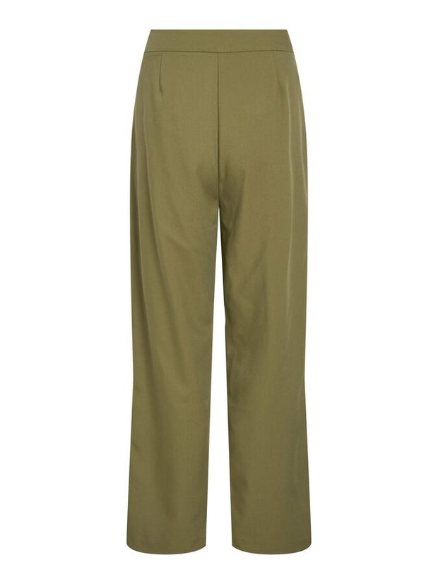 Elina High Waisted Trousers- Olive Green