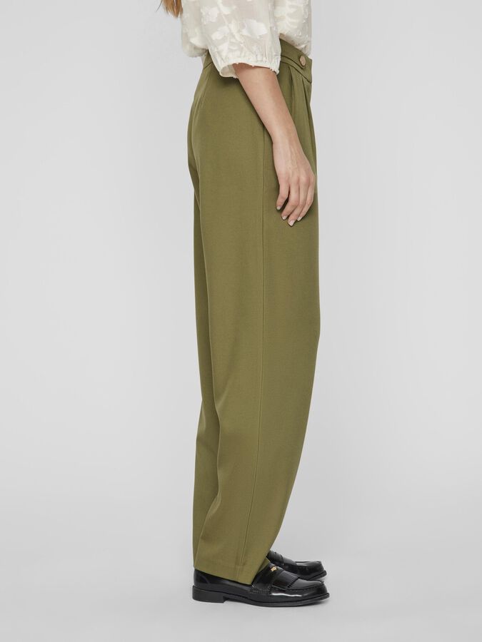 Elina High Waisted Trousers- Olive Green