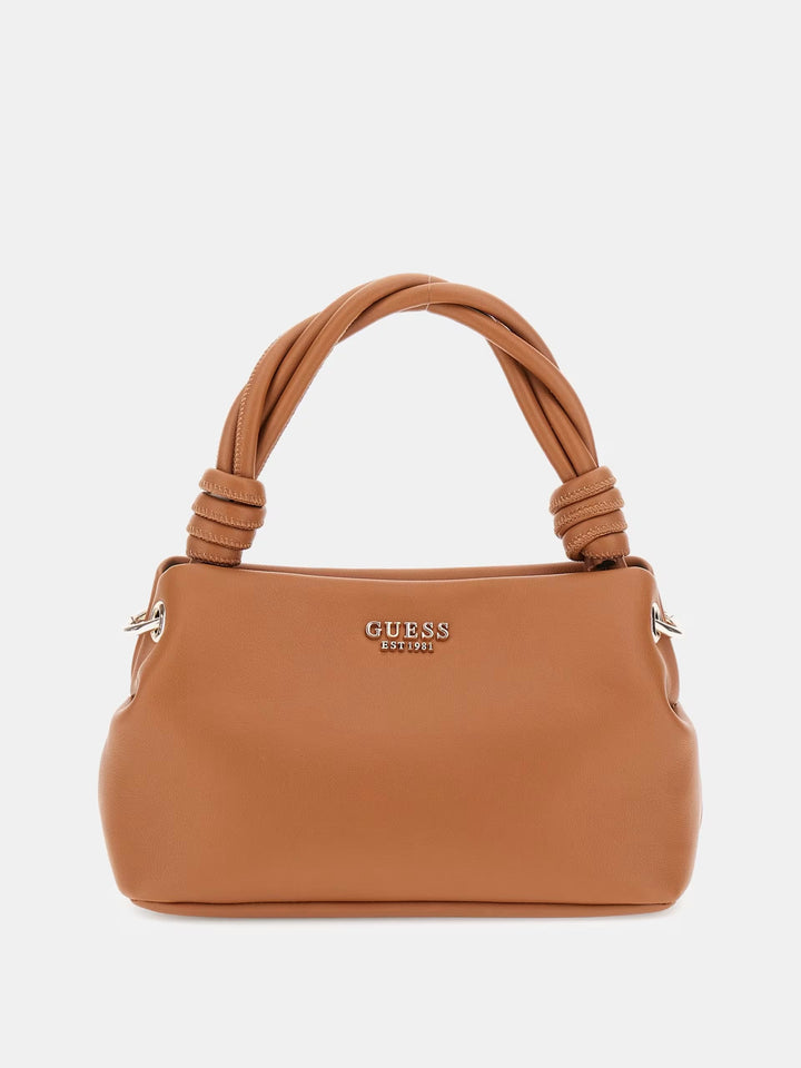 Guess Sansa Mini Top Handle Handbag - Cognac