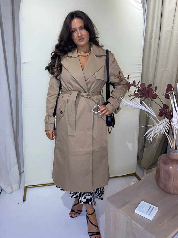 French Connection COCO Twill Trench Coat - Camel