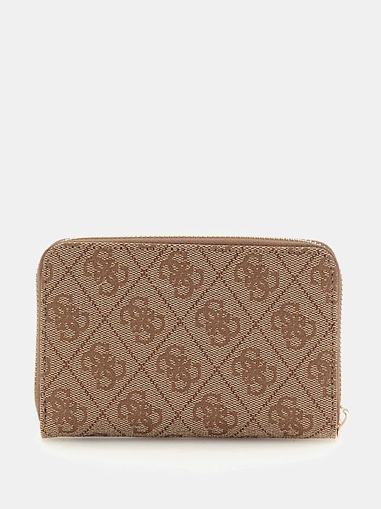 Guess Laurel 4g Logo Mini Wallet - Beige