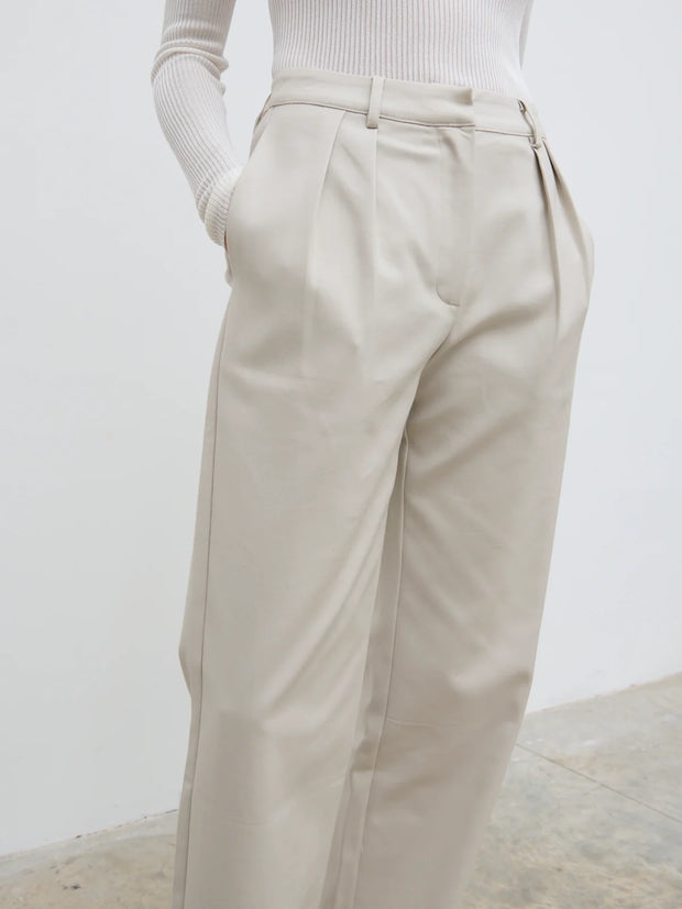 Brady Front Pleat Trouser - Chalk