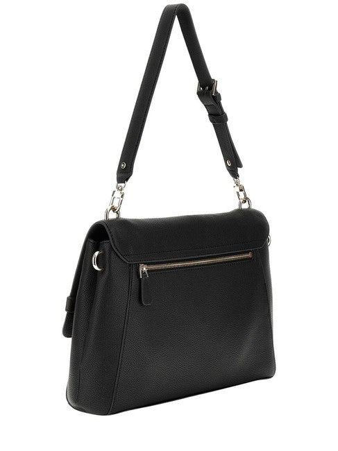 Guess Silvye Flap Shoulder Bag - Black