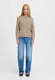 Ballia Long Sleeve Soft knit Jumper -String Melange