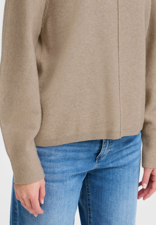 Ballia Long Sleeve Soft knit Jumper -String Melange