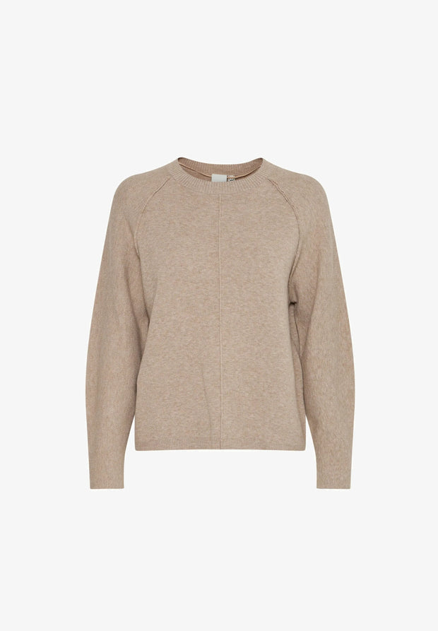 Ballia Long Sleeve Soft knit Jumper -String Melange