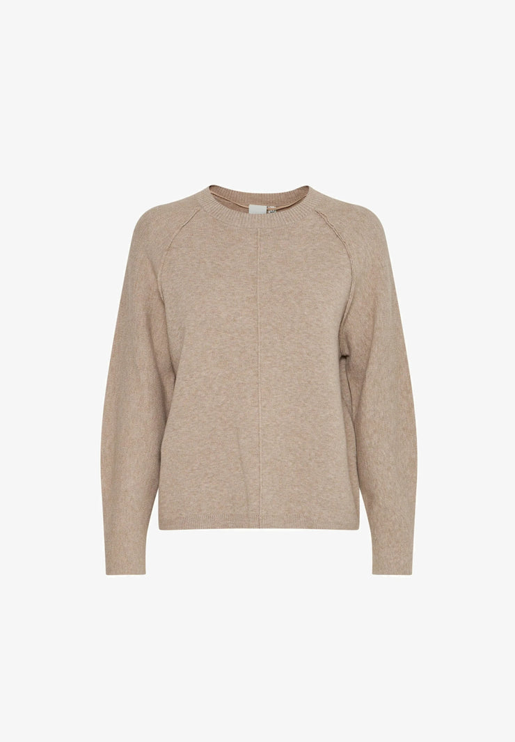 Ballia Long Sleeve Soft knit Jumper -String Melange