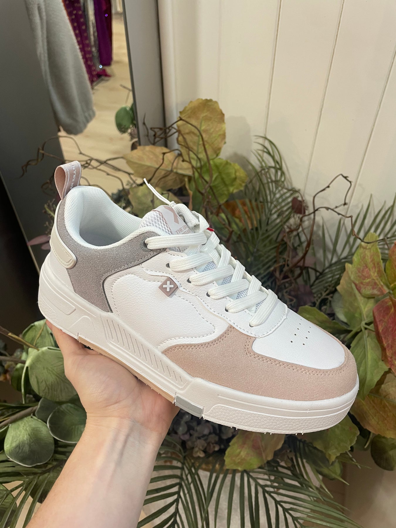 Blush sales colored sneakers