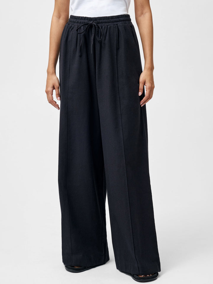 French Connection Linen Blend Trousers - Black