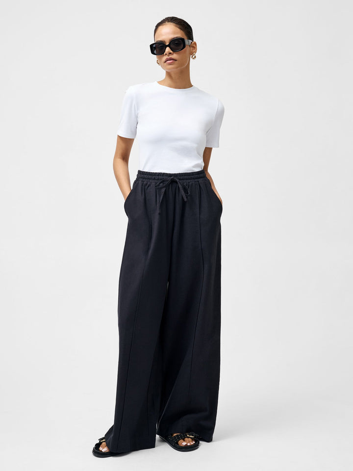 French Connection Linen Blend Trousers - Black