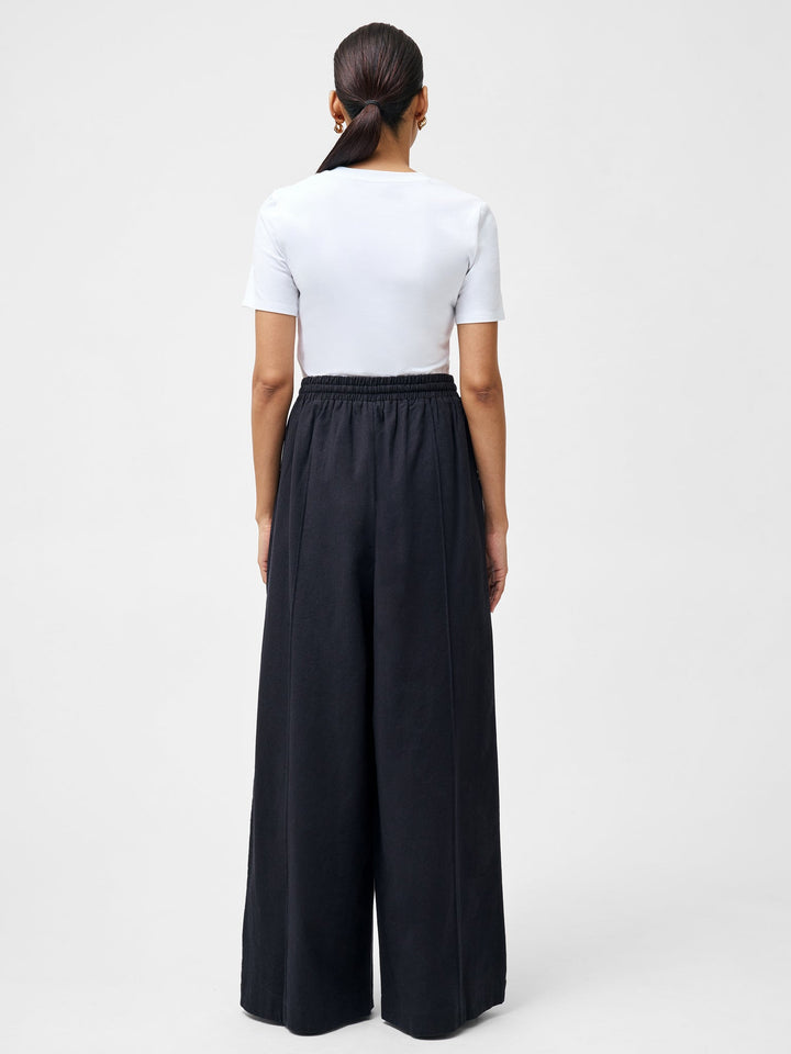 French Connection Linen Blend Trousers - Black