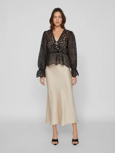 Ellette Midi Skirt - Champagne