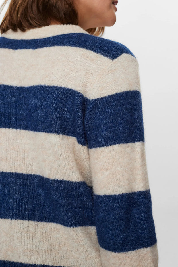 Riette Big Stripe Pullover - Blue