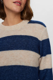 Riette Big Stripe Pullover - Blue