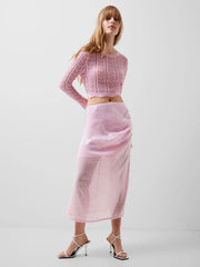 French Connection Anisha Ombre Sequin Skirt - Strawberry Shake