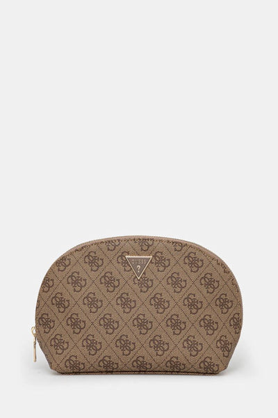 Guess Zamira Dome Beauty Bag - Latte Logo