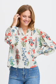 Dorte Blouse - Antique White Printed